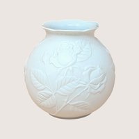 1980s Kaiser West Germany Bisque Vase with Embossed Roses