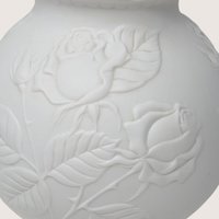 Vintage Kaiser Embossed Rose Floral White Porcelain Bisque Vase