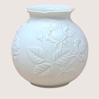1980s Kaiser West Germany Bisque Vase with Embossed Roses