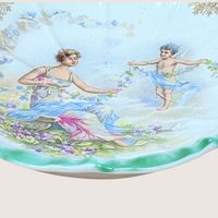 1900s Dresden China Scalloped Bowl 