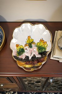 Vintage Embossed Italian Capodimonte Trinket Dish