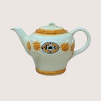 1930s  Brown Medallion Porcelier Vitreous China Teapot