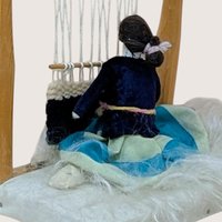 Vintage Mid Century Navajo Weaver Folk Art Loom Doll
