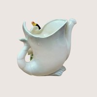1950s Thames Japan Duck Ceramic Watering Can Figural Vase