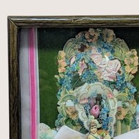 Vintage Framed Valentine Shadow Box Collage Art