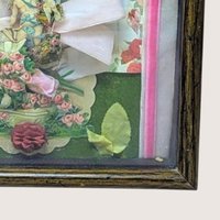 Vintage Framed Valentine Shadow Box Collage Art