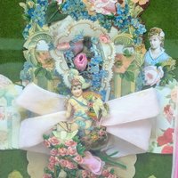 Vintage Framed Valentine Shadow Box Collage Art