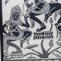 Mid-Century Cambodian Rice Paper Rubbing Wall Art