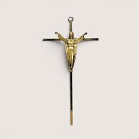 Vintage Modernist Metal Crucifix Wall Hanging