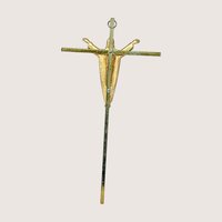 Vintage Modernist Metal Crucifix Wall Hanging
