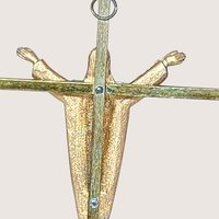 Vintage Modernist Metal Crucifix Wall Hanging