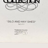 1980s Department 56 Porcelain Silo Hayshed Village Figures