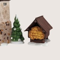 1980s Department 56 Porcelain Silo Hayshed Village Figures