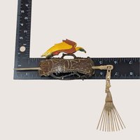 Vintage Hand-Carved Wood Bird Hair Slide