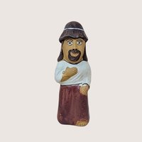 1990s Hand-Painted Clay Man Whistle