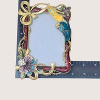 Vintage Jeweled High Heel Enamel Photo Frame 