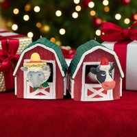 Vintage Enesco Farm Animal Ornaments, Bobblehead Cow and Sheep, Christmas Ornaments, Dairy Christmas, Fleece Navidad, Gift for CollectorVintage Enesco Farm Animal Ornaments, Bobblehead Cow and Sheep, Christmas Ornaments, Dairy Christmas, Fleece Navidad, Gift for Collector