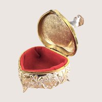 Vintage Gilt Cherub Trinket Box 