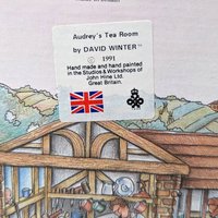 Vintage Signed David Winter Audreys Tea Room Miniature Cottage