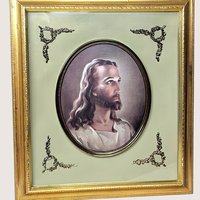1950s Turner Framed Head of Christ Portrait Print