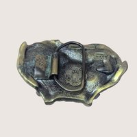 1982 Great American Buckle Co Leaping Deer Belt Buckle