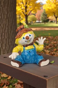 Vintage Hand Painted Scarecrow Bank