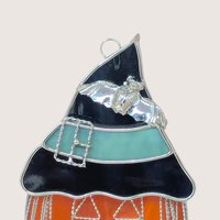 1990s Stained Glass Pumpkin Decor