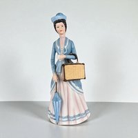 1979 Avon Mrs. Albee Award Figurine, Vintage Avon Collectible, Woman with Hat and Bag, Sales Achievement Award, Ceramic Figurine