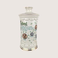 Empty 1970s JP Van Winkle Ceramic Old Commonwealth Coins of Ireland Decanter