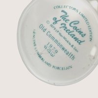 Empty 1970s JP Van Winkle Ceramic Old Commonwealth Coins of Ireland Decanter
