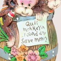 Vintage Barrel of Monkeys Ceramic Bank