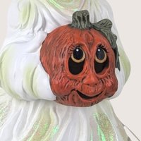 1970s Holland Mold Iridescent Ceramic Ghost Light