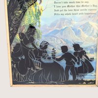 1940s Mother Dear Poem Convex Bubble Glass Wall Hanging