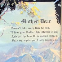 1940s Mother Dear Poem Convex Bubble Glass Wall Hanging