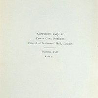 1905 Wilhelm Tell Friedrich Schiller Hardcover Book