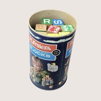 1970 Playskool Disney Wood Safety Blocks