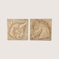 1960s Z Danjell Creations Greek Wall Art Plaques Pair