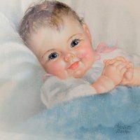 1940s Reliance Picture Frame Co Paper Charlotte Becker Baby Nursery Print