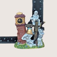 1990s Vintage Halloween Skeleton Clock Village Piece