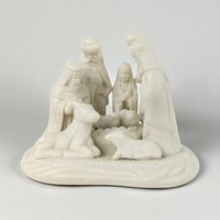 1998 Hermitage Pottery Nativity Figurine, Jade Porcelain Christmas Decor, Vintage Holiday Gift