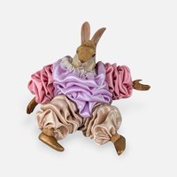 1990s Pastel Satin Pierrot Whimsical Style Rabbit Ornament