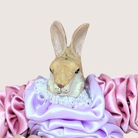 1990s Pastel Satin Pierrot Rabbit Figurine