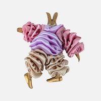 1990s Pastel Satin Pierrot Whimsical Style Rabbit Ornament