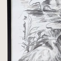 1998 S.G. Thautatta Signed Surrealist Jungle Nature Framed Print