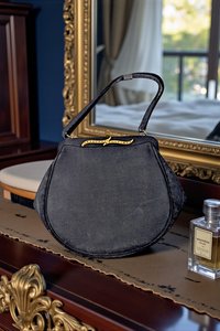 Vintage 1950s After Five Black Evening Bag