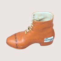 1910s Unmarked Men's High Top Ceramic Shoe Figurine