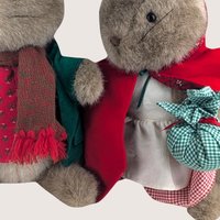 1980s Eden Toys Plush Peter Rabbit and Mrs Rabbit Pair