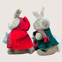 1980s Eden Peter Rabbit and Mrs Rabbit Plush Pair