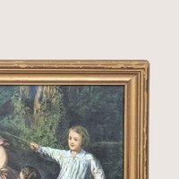 1950s Currier and Ives Blind Man's Buff Framed Print