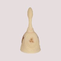 1980s Fenton Cameo Satin Glass Chocolate Rose Medallion Bell